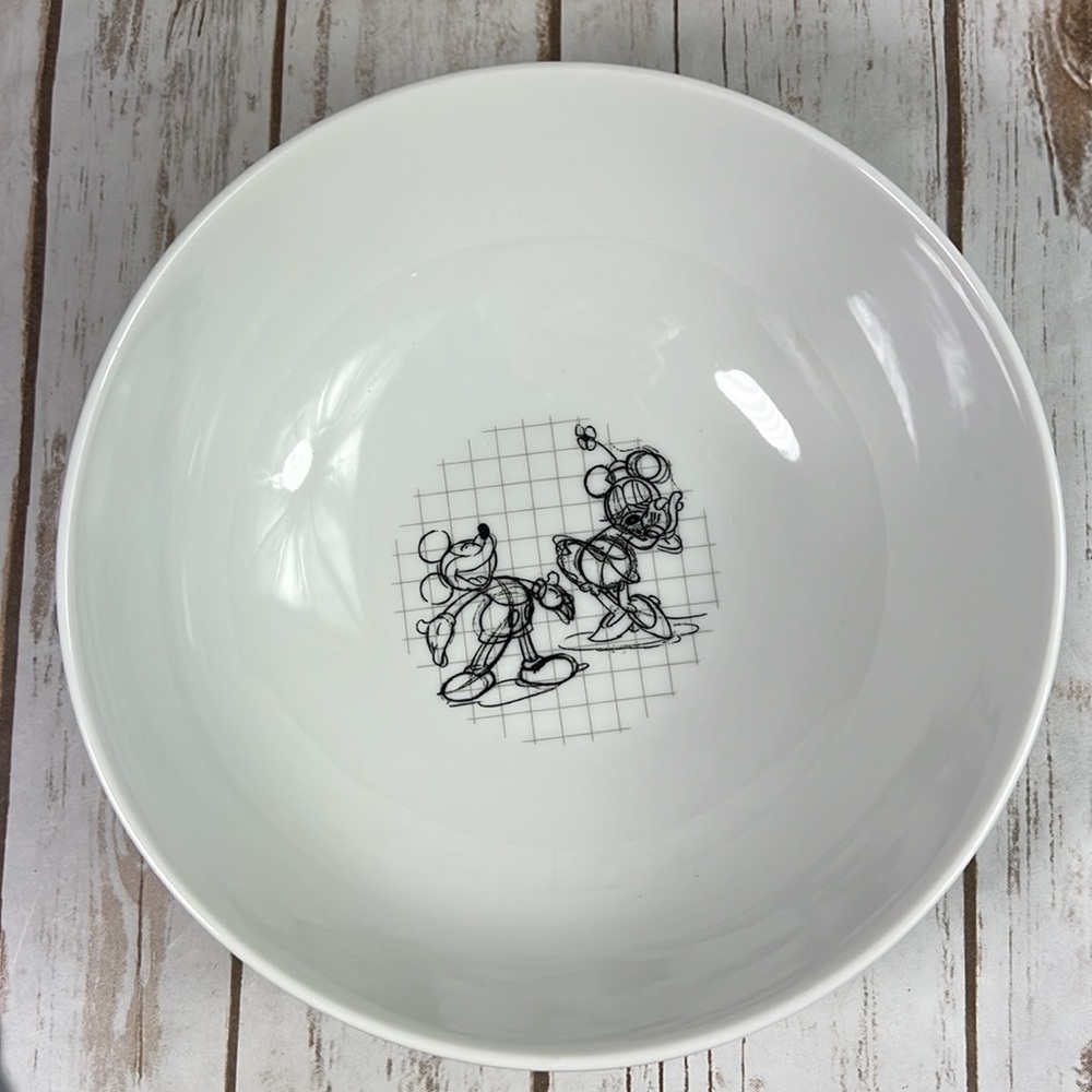 New Disney Mickey Mouse , Minnie, Sketchbook 9” Ceramic Bowl